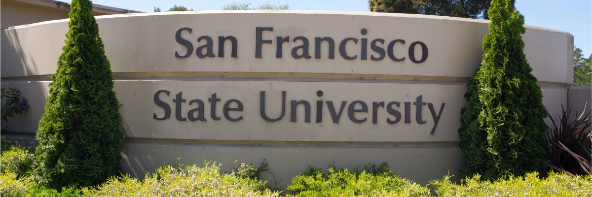 SFSU sign on campus