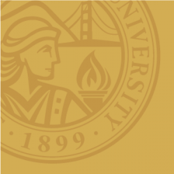 SFSU logo detail in yellow
